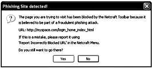 Netcraft Blocking Screen